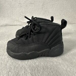Nike Air Jordan 12 Retro Triple Black Shoes Toddler BQ6853-001 Size 5C